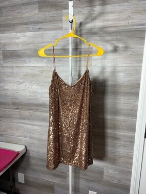 Gianni Bini Rose Gold Sequin Mini Dress 2138
